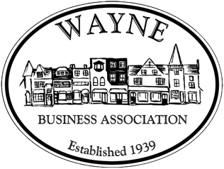 Wayne Business Association logo featuring a stylized illustration of buildings with the text "Established 1939," representing local community support and business networking in the Bryn Mawr area.